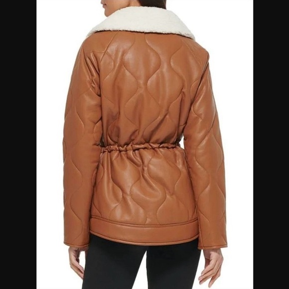 Kenneth Cole faux fur quilted faux leather jacket-medium NWOT - Picture 2 of 10